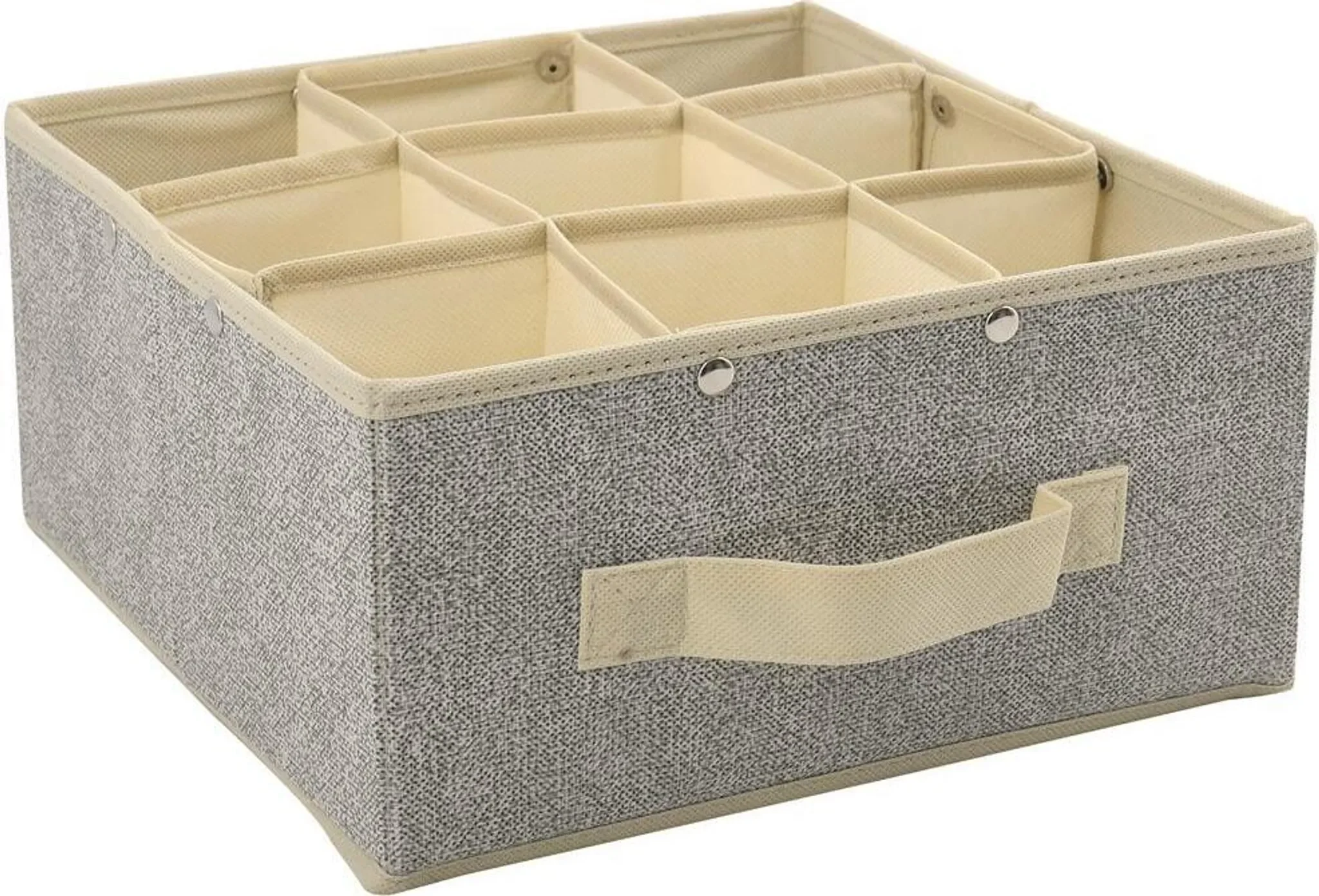 MSV Schubladenteiler / Aufbewahrungsbox – 26,5×26,5×13 cm, Grau