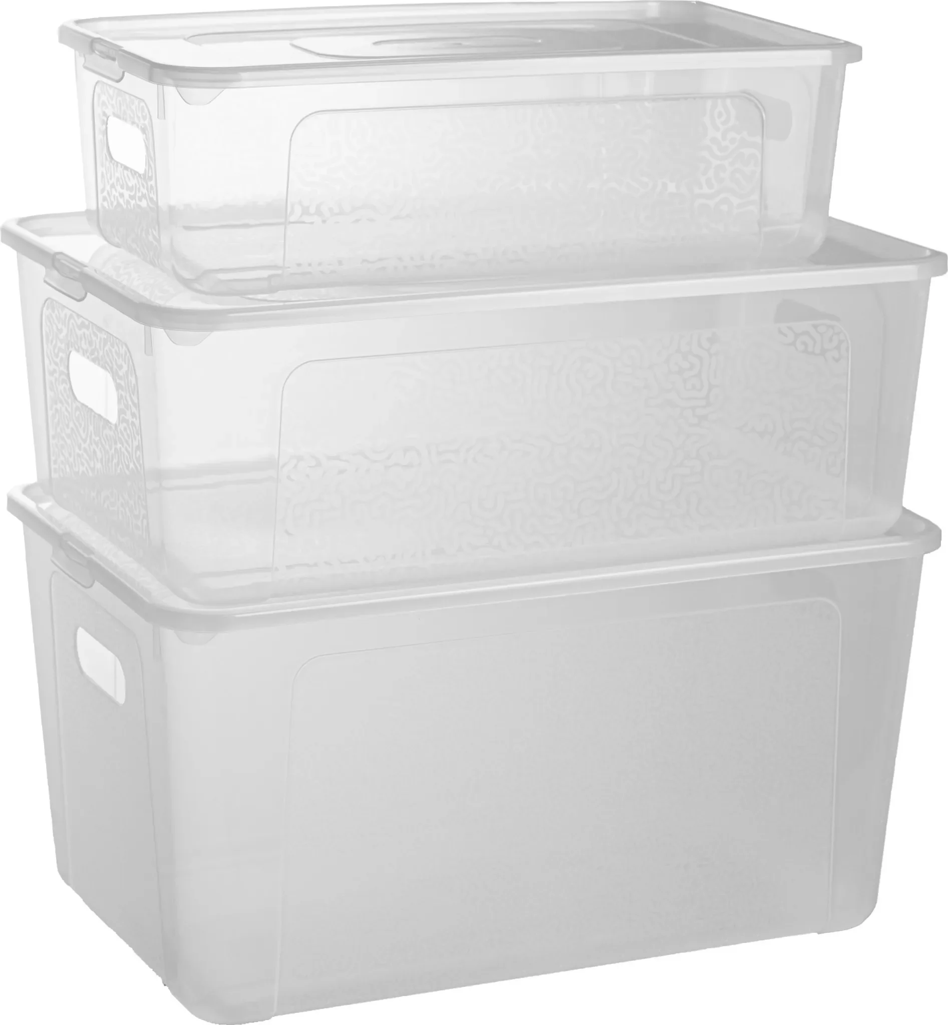 3x Aufbewahrungsbox mit Deckel – Kunststoffbox transparent